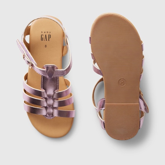 Toddler Girls Purple Metallic Strappy Sandal - Picture 4 of 8